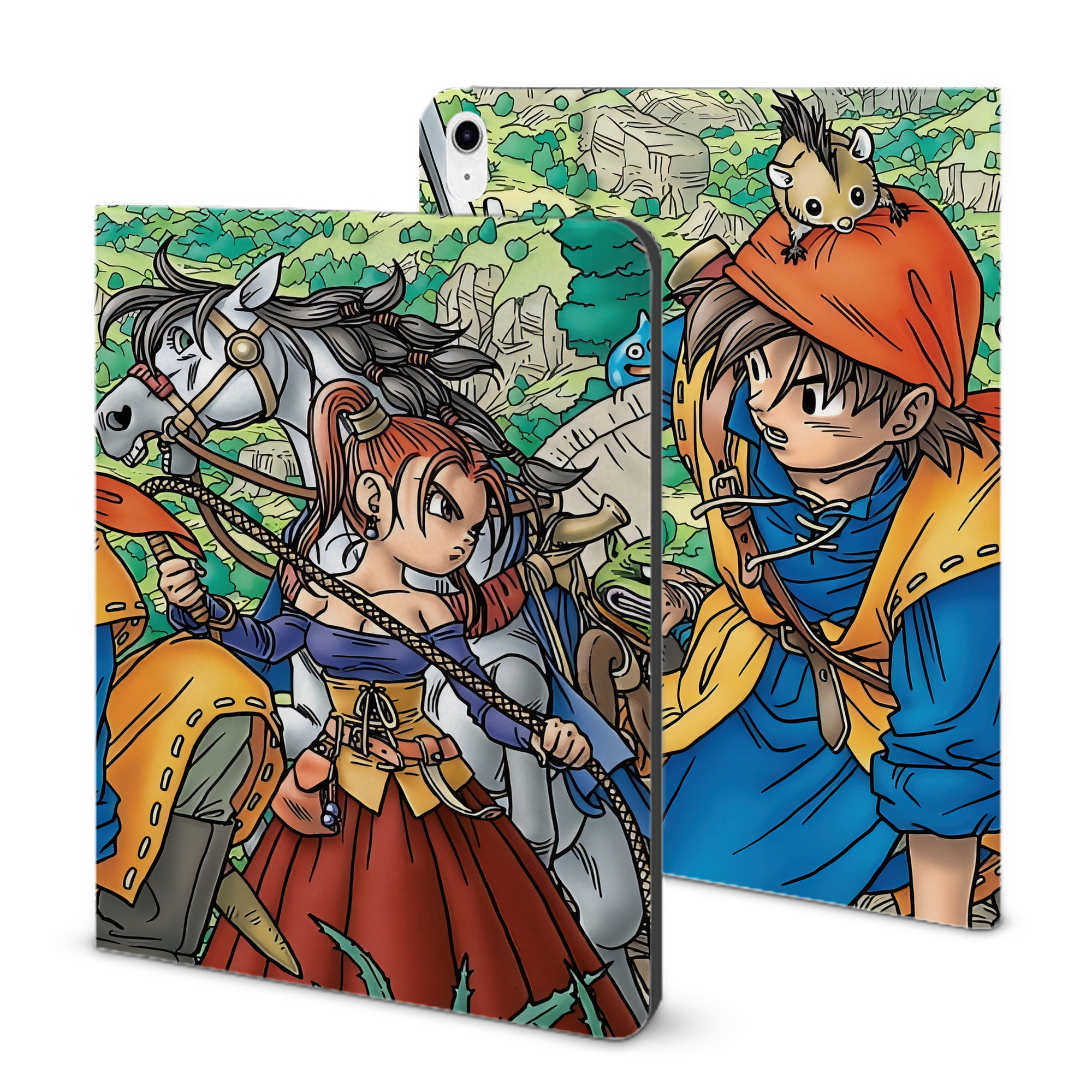 （画像用） ドラゴンクエスト Doragon Kuesuto Dragon Quest IPad ケース ブック型 PUレザー TPU 耐衝撃 軽量 薄型 ペン収納なし 全面保護 IPad 各モデル対応